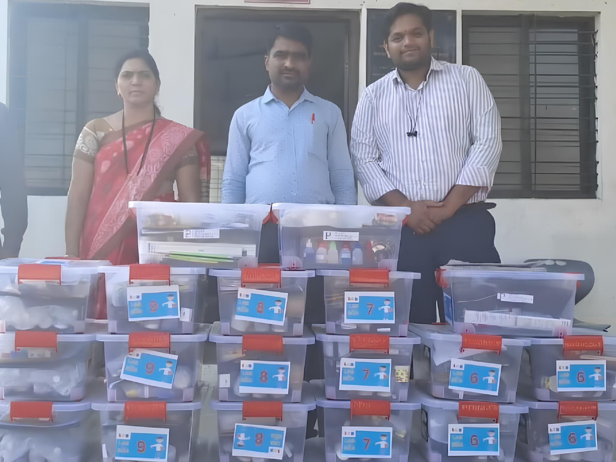 Teachers from schools in Pune with STEM kits donated by the Abhay Bhutada Foundation to boost practical science education
